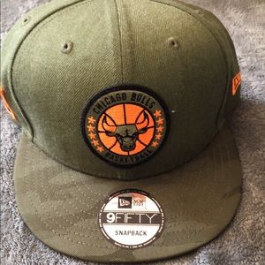 Chicago Bulls Green and Camo SnapBack